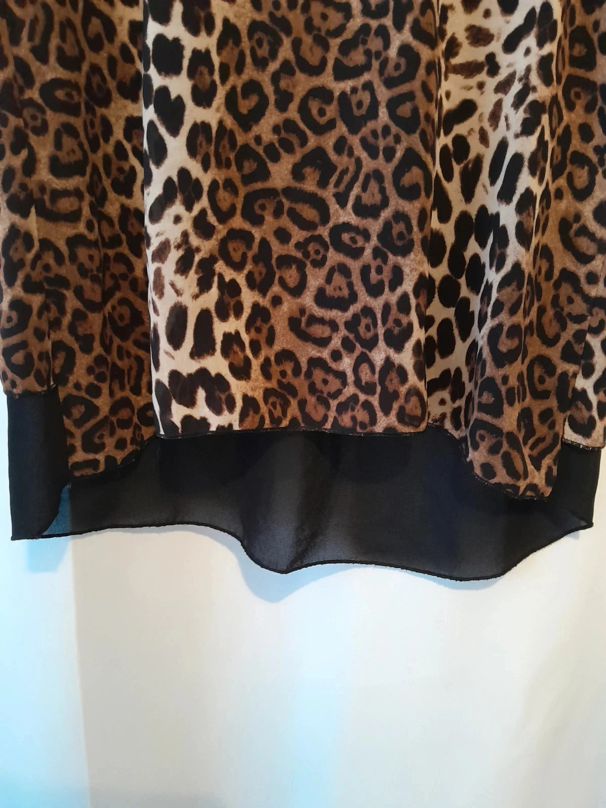 Vestido negro con estampado de leopardo, Talla 40/42 – photo 3
